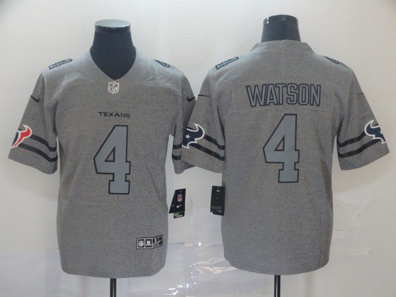 Men Houston Texans #4 Watson Grey Retro Nike NFL Jerseys->houston texans->NFL Jersey